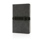 Libretas con logotipo y soportes color gris oscuro