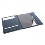 Portafolios con libreta grande y cierre color azul marino septima vista