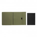 Portafolios con libreta y cierre magnético color verde militar cuarta vista