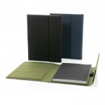 Portafolios con libreta y cierre magnético color verde militar vista general