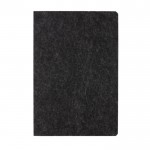 Cuaderno de fieltro de materiales reciclados A5 hojas a rayas color negro tercera vista