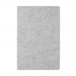 Cuaderno de fieltro de materiales reciclados A5 hojas a rayas color gris tercera vista