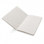 Cuaderno de fieltro de materiales reciclados A5 hojas a rayas color azul cuarta vista