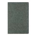 Cuaderno de fieltro de materiales reciclados A5 hojas a rayas color verde tercera vista