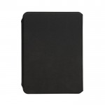 Portafolios de RPET y nogal con papel crema A5 hojas a rayas color negro quinta vista