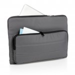 Funda para portátil con bolsillo lateral color gris oscuro cuarta vista