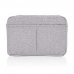 Funda para PC de algodón reciclado con bolsillos delanteros 15,6” color gris tercera vista