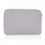 Funda para PC de algodón reciclado con bolsillos delanteros 15,6” color gris cuarta vista