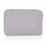 Funda para PC de algodón reciclado con bolsillos delanteros 15,6” color gris cuarta vista