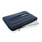 Funda para PC de RPET con costuras y bolsillo delantero 15,6” color azul marino cuarta vista