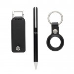 Set de organizador de llaves, llavero y bolígrafo tinta azul color negro tercera vista