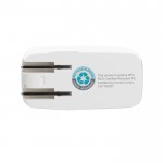 Cargador de viaje multiregional con bolsa de viaje incorporada color blanco sexta vista