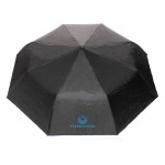 Pequeño paraguas plegable de dos colores color azul marino vista con logo