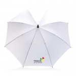 Paraguas antitormenta reciclado color blanco vista con logo