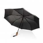 Miniparaguas de RPET automático con mango de madera Ø97 color negro