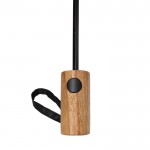 Miniparaguas de RPET automático con mango de madera Ø97 color negro cuarta vista