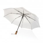 Miniparaguas de RPET automático con mango de madera Ø97 color beige