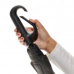Paraguas de RPET resistente al viento y con mango con clip Ø97 color negro cuarta vista
