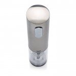 Abridor de vino eléctrico de acero inox que se recarga por USB color gris cuarta vista