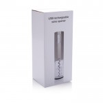 Abridor de vino eléctrico de acero inox que se recarga por USB color gris séptima vista