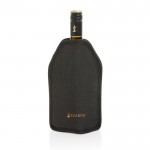 Funda enfriadora de RPET para botellas de vino en varios colores color negro vista con logo