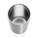 Cubitera de acero inoxidable reciclado para botellas de vino color plateado tercera vista