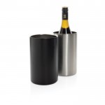 Cubitera de acero inoxidable reciclado para botellas de vino color plateado vista general