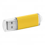 Usb personalizado de metal con tapón color amarillo