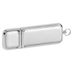 Elegante pendrive combina piel y metal color blanco