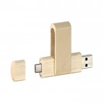 Pendrive de madera con conexión OTG-C vista tercera