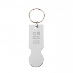 Llavero de aluminio reciclado de una pieza con moneda para carro vista principal