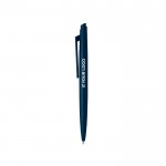 Bolígrafo de plástico reciclado con diseño minimalista tinta azul vista principal