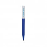 Bolígrafo de plástico reciclado de varios colores con tinta azul vista principal