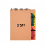 Cuaderno de espiral con tapa blanda y ceras incorporadas vista principal