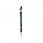 Bolígrafo de aluminio reciclado con puntero táctil tinta azul vista principal