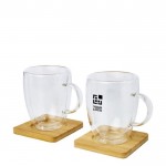 Set de tazas de doble pared con posavasos vista principal