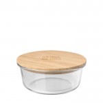 Ensaladera de vidrio de borosilicato con tapa de bambú 750ml vista principal