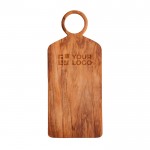 Tabla de cortar hecha a mano con la raíz de un árbol de teca vista principal