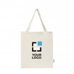 Bolsa de algodón reciclado para la compra con asas largas 140 g/m2 vista principal