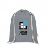 Bolsa de algodón reciclado resistente con cordones 140 g/m2 vista principal