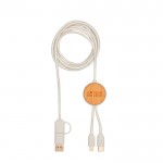 Cable de carga rápida de plástico reciclado y bambú 5 en 1 27W vista principal