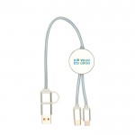 Cable de aluminio y plástico reciclado con carga rápida 5 en 1 vista principal