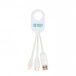 Cable de carga de plástico reciclado con varias conexiones 4 en 1 vista principal