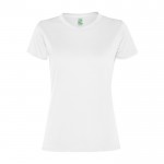 Camiseta deportiva de poliéster reciclado de mujer 100 g/m2 Roly color blanco