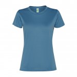 Camiseta deportiva de poliéster reciclado de mujer 100 g/m2 Roly color azul pastel