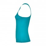 Chaleco deportivo para mujer con tejido técnico 140 g/m2 Roly color turquesa vista lateral