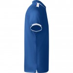 Polo de poliéster de manga corta para hombre bicolor 140 g/m2 Roly color azul real segunda vista lateral