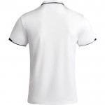 Polo de poliéster de manga corta para hombre bicolor 140 g/m2 Roly color blanco segunda vista trasera