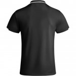 Polo de poliéster de manga corta para hombre bicolor 140 g/m2 Roly color negro segunda vista trasera