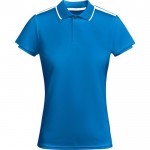 Polo de poliéster de manga corta para mujer bicolor 140 g/m2 Roly color azul real